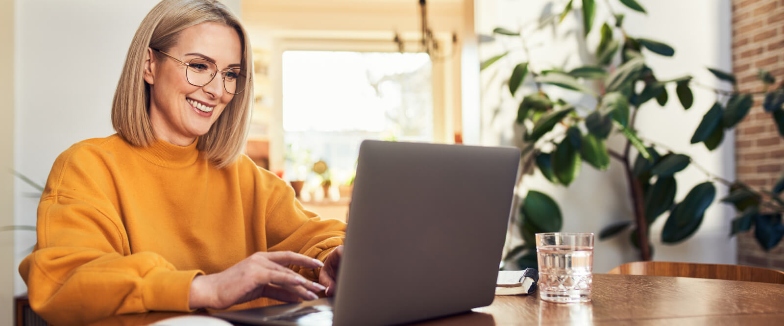 Young woman using a laptop